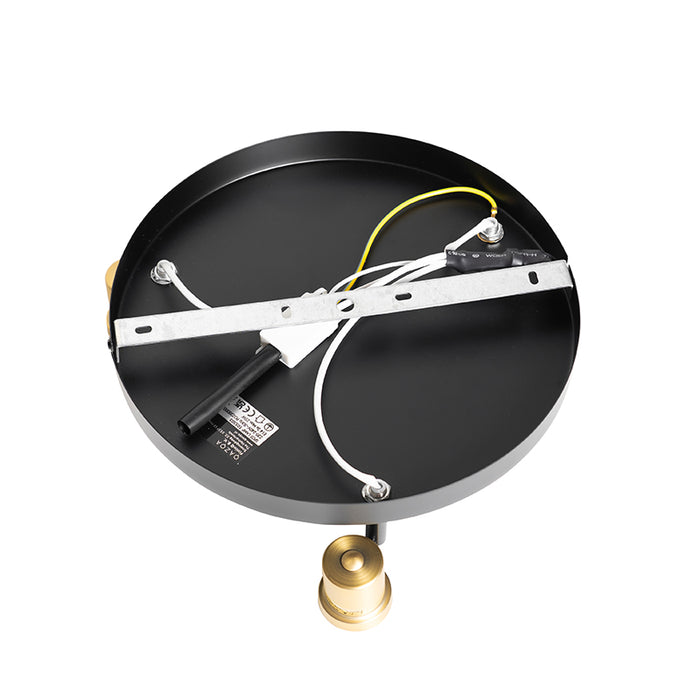 QAZQA Plafondspot zwart met goud met smoke glas 3-lichts - Zuzanna