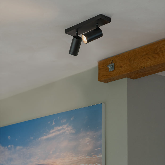 QAZQA Moderne plafondspot zwart verstelbaar 2-lichts - Jeana Luxe