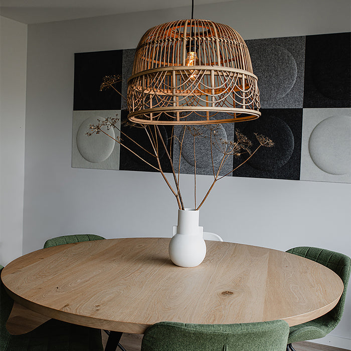 QAZQA Smart hanglamp rotan 49 cm incl. Wifi G95 - Michelle