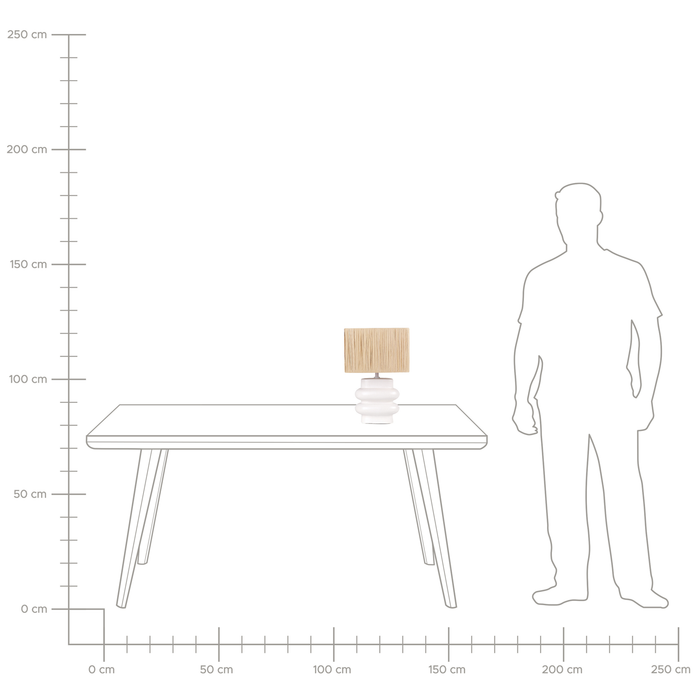 Beliani - JUDY - Tafellamp - Wit - Keramiek