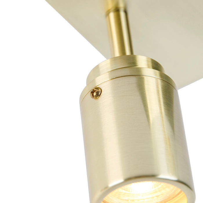 QAZQA Moderne badkamer spot messing vierkant 2-lichts IP44 - Ducha