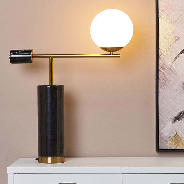 Beliani - HONDO - Tafellamp - Zwart|Goud - Metaal