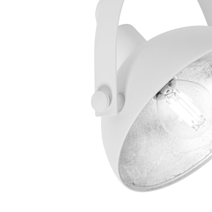 QAZQA Industriële plafondlamp wit met zilver 2-lichts verstelbaar -