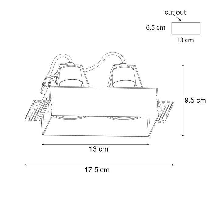 QAZQA Moderne inbouwspot wit GU10 trimless 2-lichts - Oneon