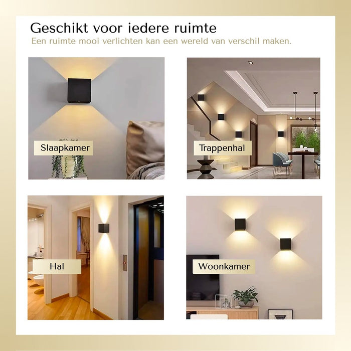 LT-Luce Oplaadbare Wandlamp Zwart Accu Led 7 Watt USB Magneet 2700K