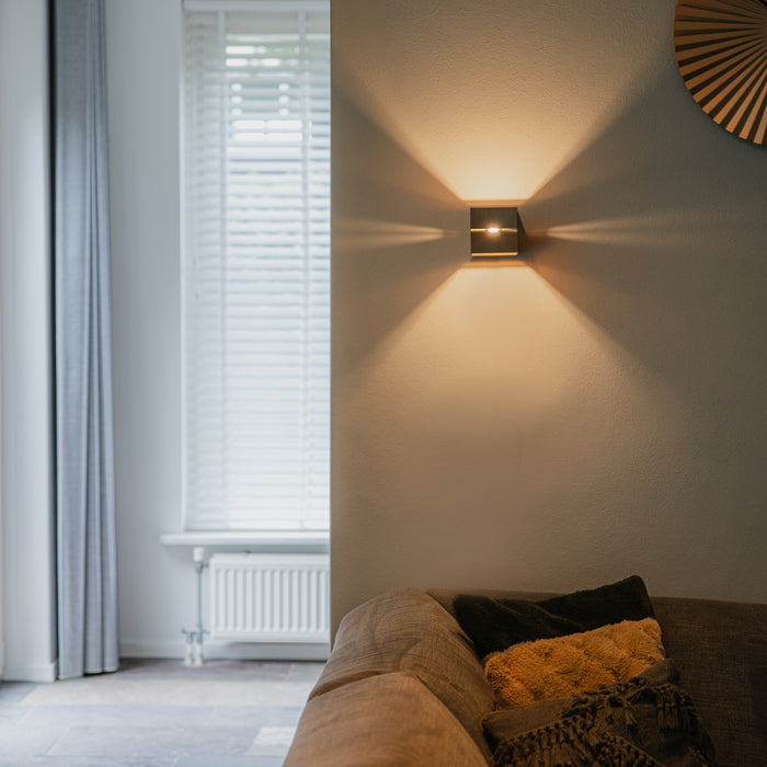 QAZQA Moderne wandlamp donkerbrons - Transfer Groove