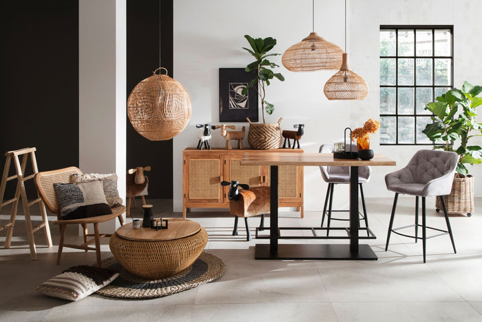 HSM - HSM Collection-Hanglamp-43x43x46-Naturel-Rotan|Teak