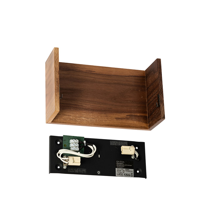 QAZQA Landelijke wandlamp walnoot hout - Otan