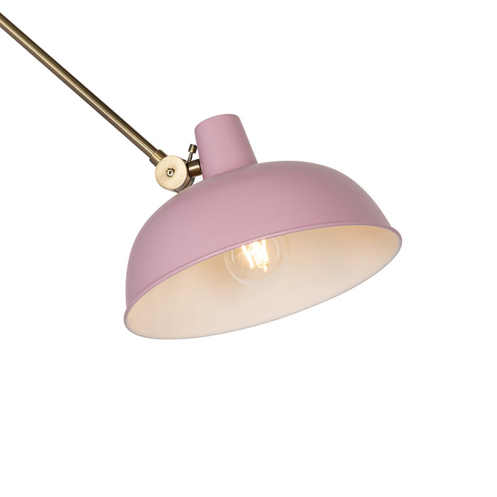QAZQA Retro wandlamp roze met brons - Milou