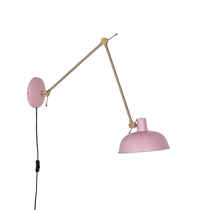 QAZQA Retro wandlamp roze met brons - Milou