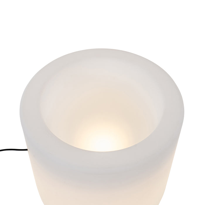 QAZQA Buiten vloerlamp bloempot wit IP44 - Flowerpot