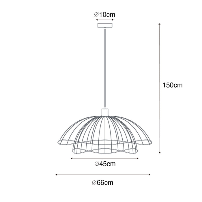 QAZQA Design hanglamp donkerbrons 66 cm - Pua