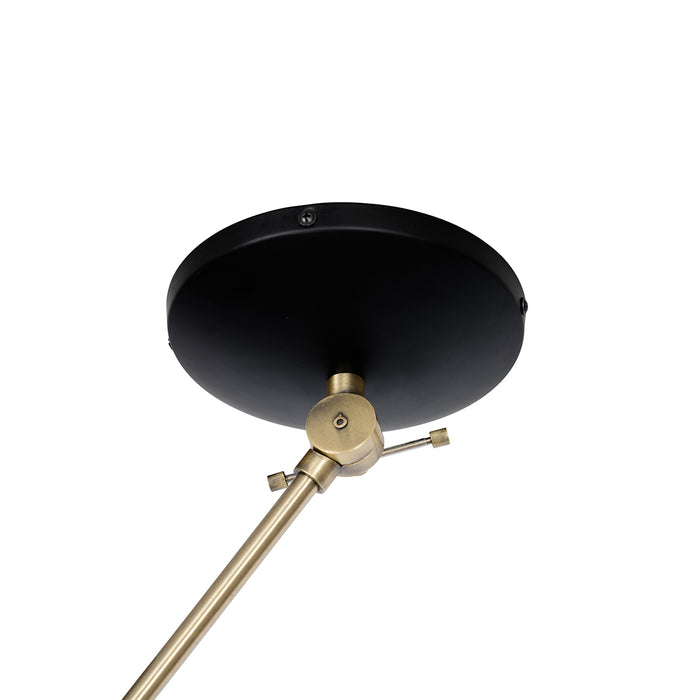 QAZQA Retro plafondlamp zwart met brons - Milou