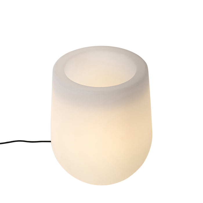 QAZQA Buiten vloerlamp bloempot wit IP44 - Flowerpot