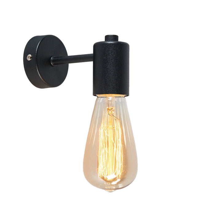 QAZQA Industriële wandlamp zwart 13cm - Facil