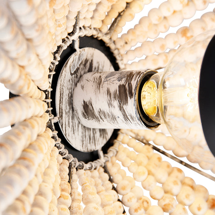 QAZQA Oosterse wandlamp beige met kralen - Moti