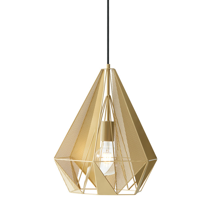 QAZQA Industriële hanglamp goud met mesh 3-lichts - Carcass
