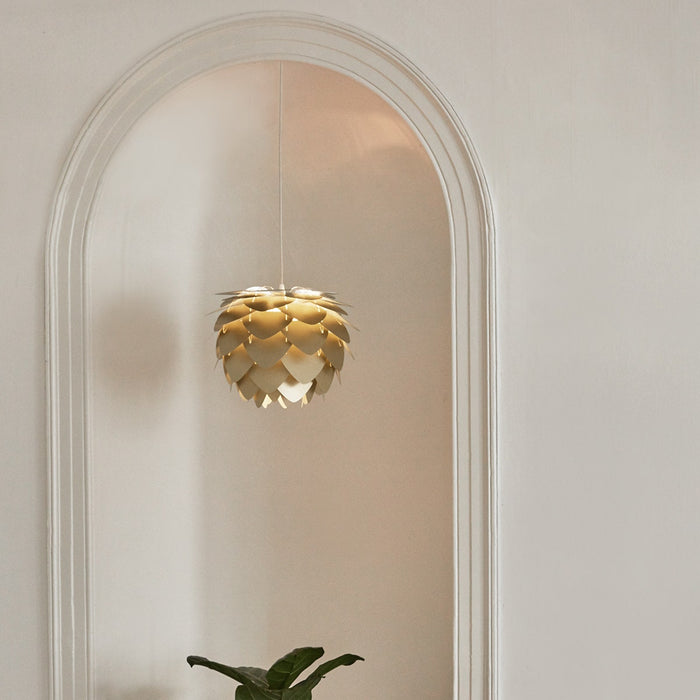 Umage Aluvia Mini hanglamp brushed brass - met koordset wit - Ø 40 cm