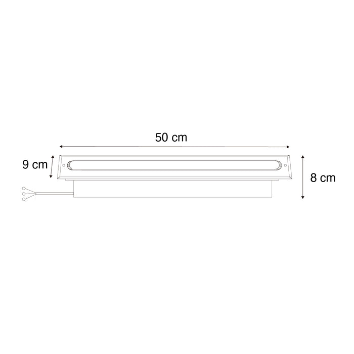 QAZQA Moderne grondspot zwart 50 cm incl. LED IP65 - Eline