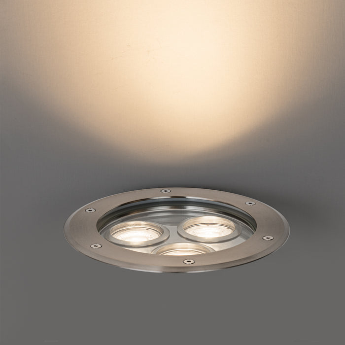 QAZQA Moderne grondspot staal 3-lichts IP65 - Tribus