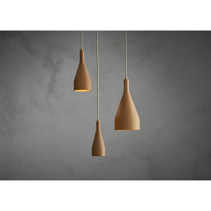 Hollands Licht Timber hanglamp medium Ø10 zwart essen, zwart snoer