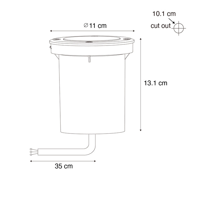 QAZQA Moderne buiten grondspot zwart 35 mm verstelbaar IP65 - Delux