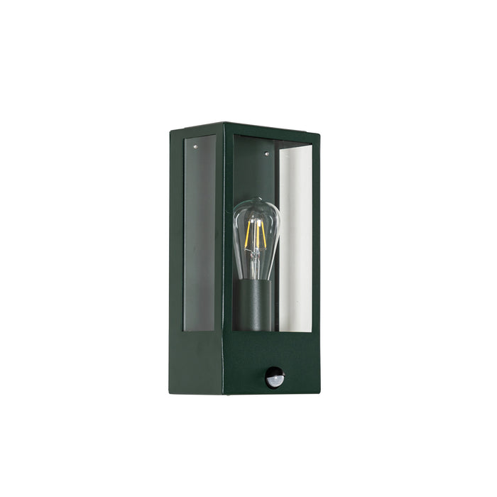 QAZQA Buiten wandlamp donker groen met bewegingsmelder IP44 -