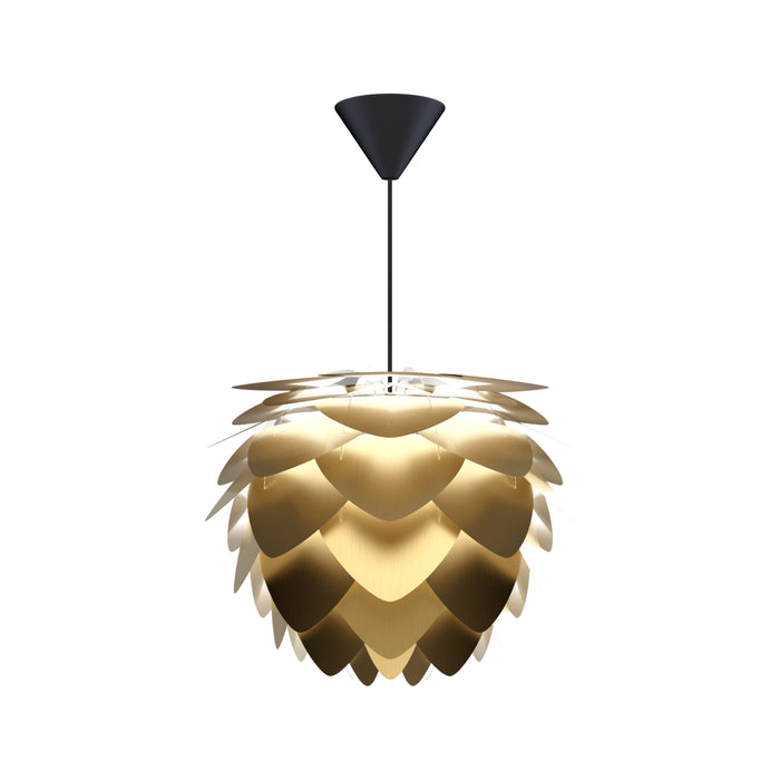 Umage Aluvia Mini hanglamp brushed brass - met koordset zwart - Ø 40