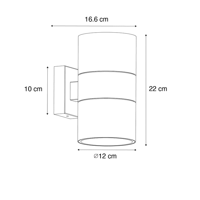 QAZQA Professional Buiten wandlamp zwart 2-lichts AR111 IP44 - Duo