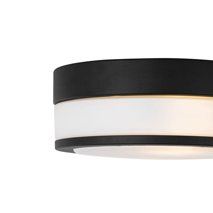 QAZQA Moderne plafondlamp zwart 23 cm IP44  - Flavi