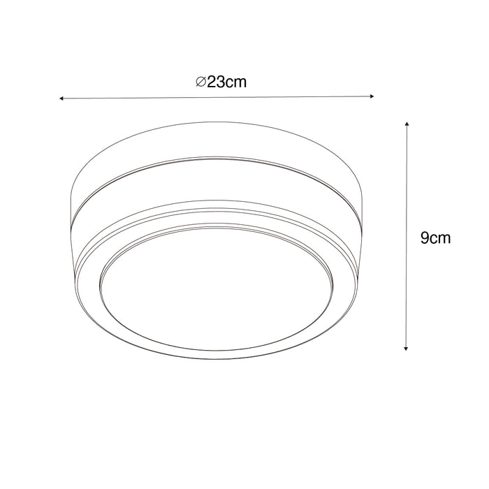 QAZQA Moderne plafondlamp zwart 23 cm IP44  - Flavi