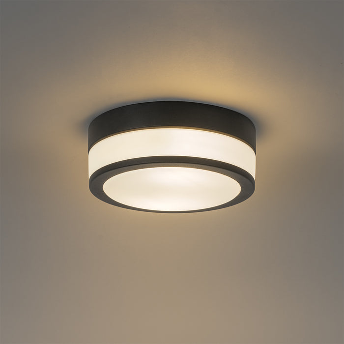 QAZQA Moderne plafondlamp zwart 23 cm IP44  - Flavi
