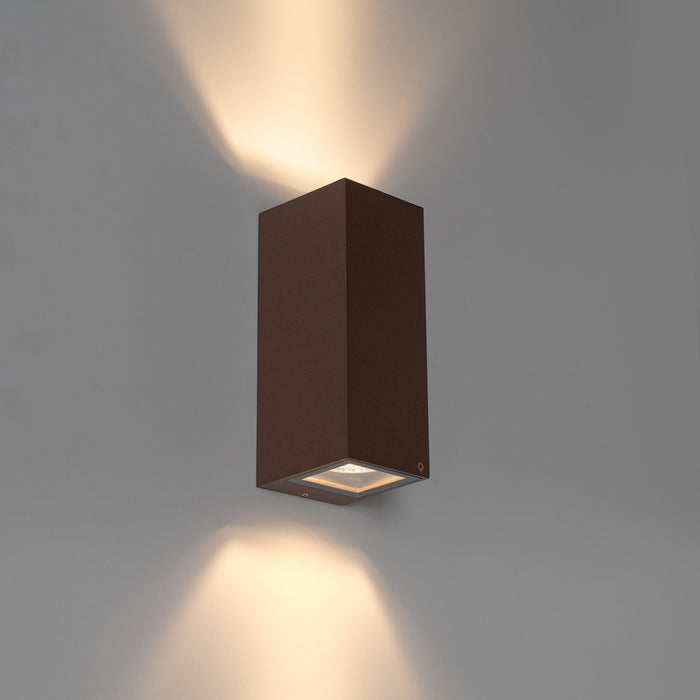 QAZQA Industriële wandlamp roestbruin 2-lichts AR70 IP54 - Baleno