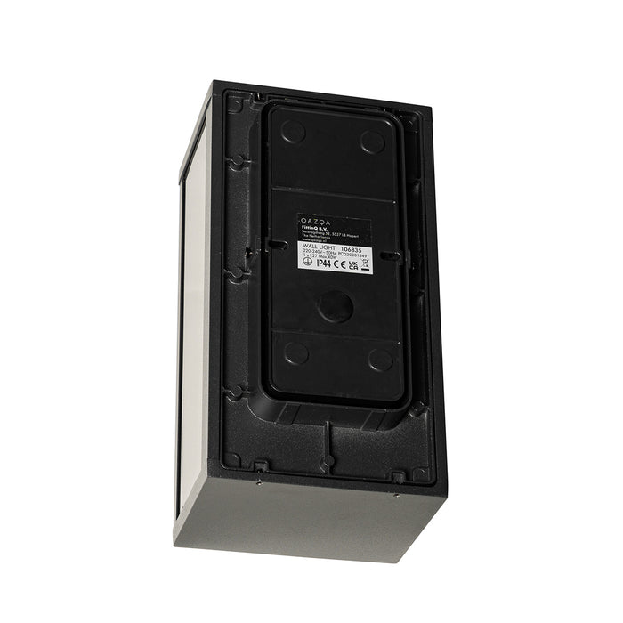 QAZQA Buiten wandlamp zwart met smoke glas 26 cm IP44 - Charlois