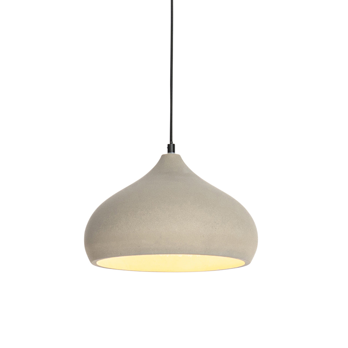 QAZQA Moderne hanglamp zwart met betonnen kap - Nick