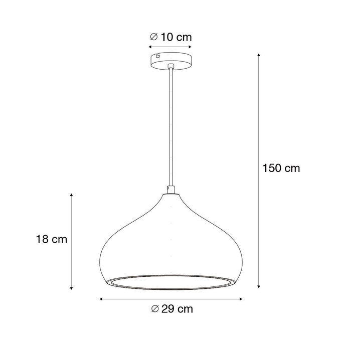 QAZQA Moderne hanglamp zwart met betonnen kap - Nick