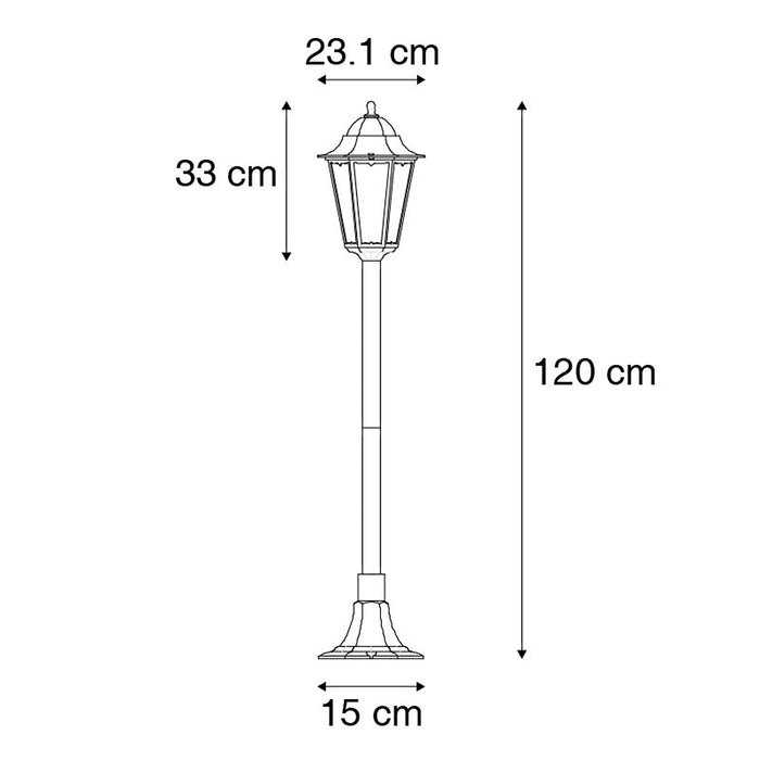 QAZQA Smart staande buitenlantaarn zwart 120 cm incl. Wifi ST64 - New
