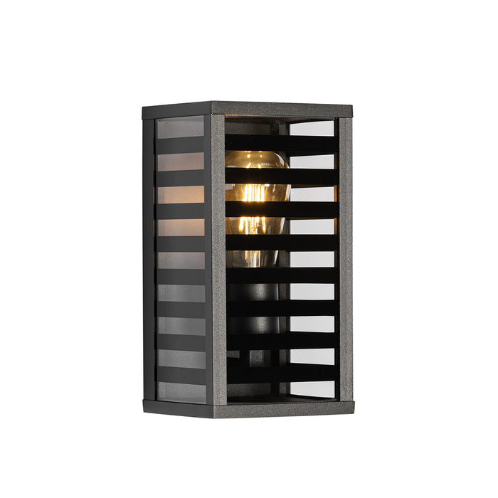 QAZQA Moderne buiten wandlamp zwart 26 cm IP44 - Reims