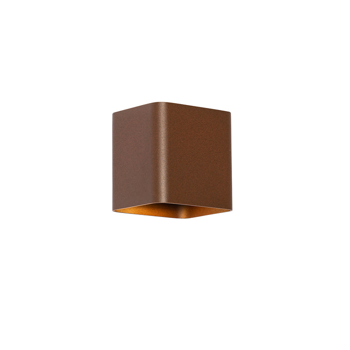 QAZQA Moderne wandlamp roestbruin incl. LED IP54 vierkant - Evi