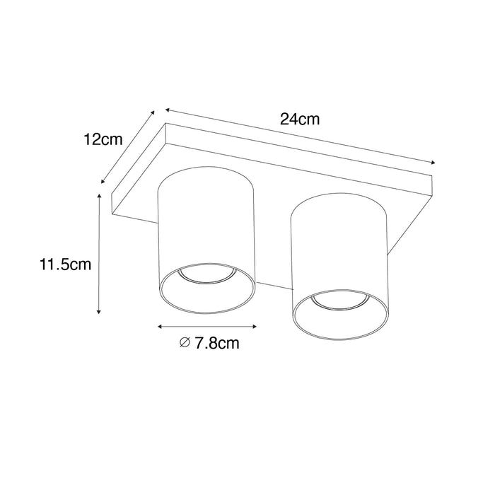 QAZQA Moderne plafondspot wit 2-lichts - Tubo
