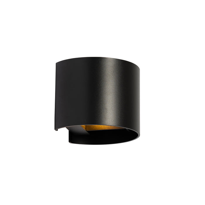 QAZQA Moderne wandlamp zwart met lichteffect rond - Edwin