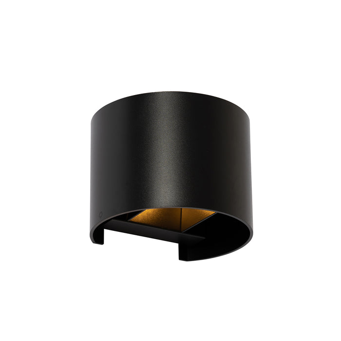 QAZQA Moderne wandlamp zwart met lichteffect rond - Edwin