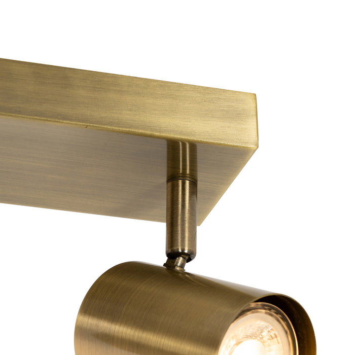 QAZQA Moderne plafondlamp brons 3-lichts verstelbaar rechthoekig -