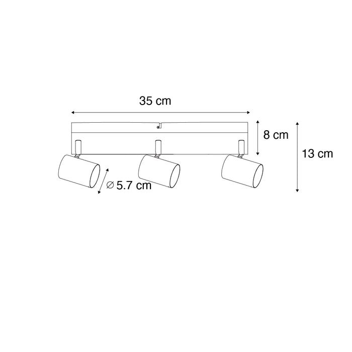 QAZQA Moderne plafondlamp brons 3-lichts verstelbaar rechthoekig -