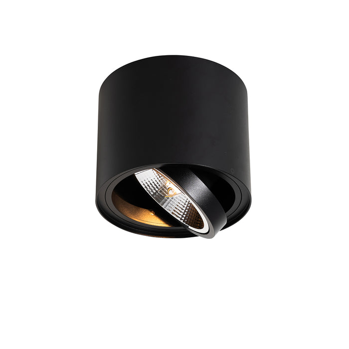 QAZQA Moderne plafondspot zwart draai- en kantelbaar AR111 - Rondoo