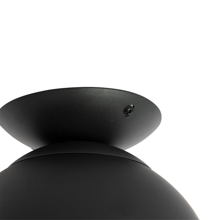 QAZQA Retro plafondlamp zwart met helder glas - Eclipse