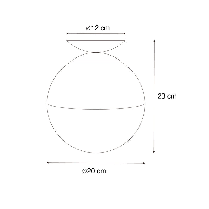 QAZQA Retro plafondlamp zwart met helder glas - Eclipse