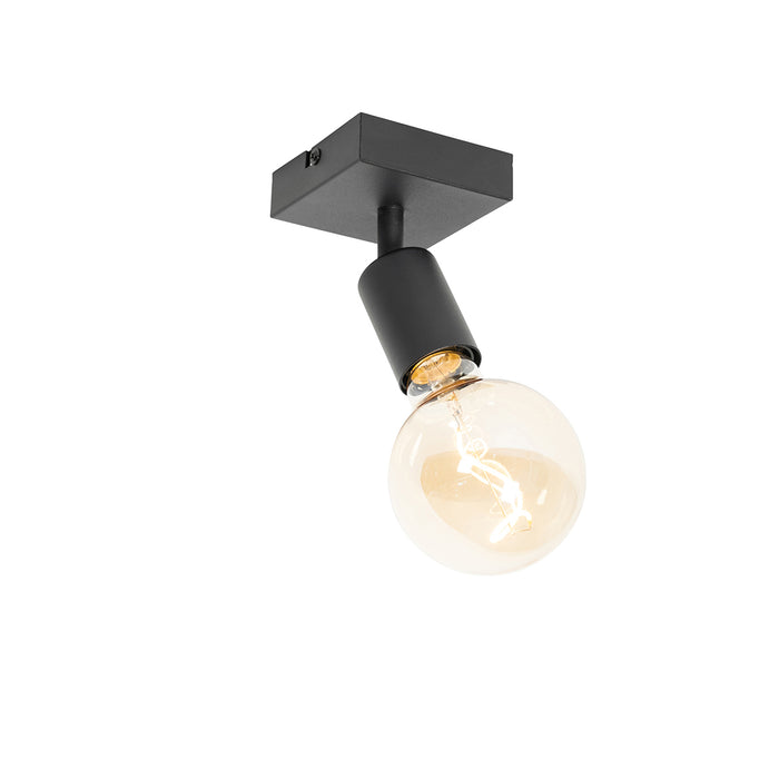 QAZQA Moderne plafondspot zwart vierkant - Facil