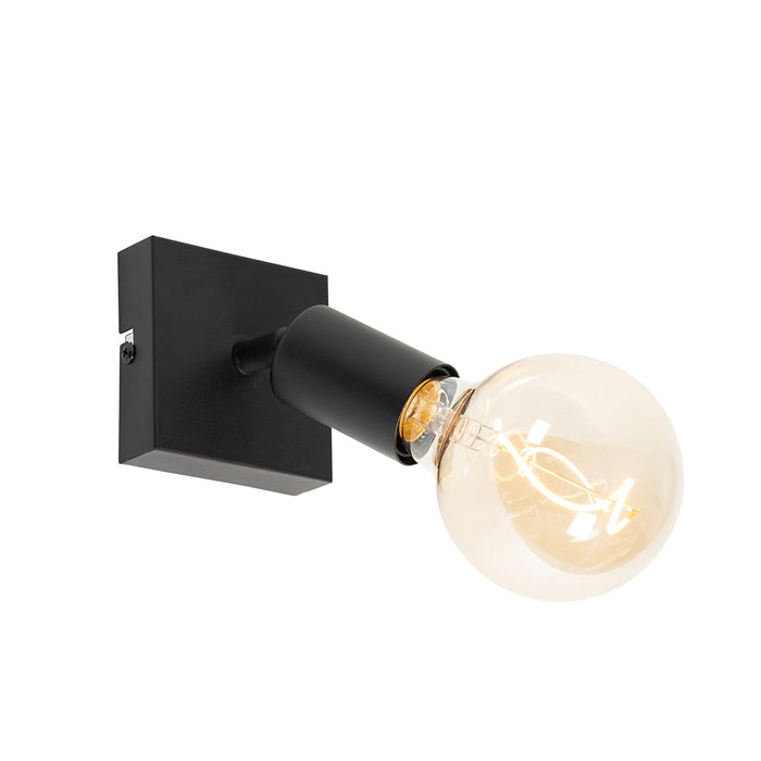 QAZQA Moderne plafondspot zwart vierkant - Facil