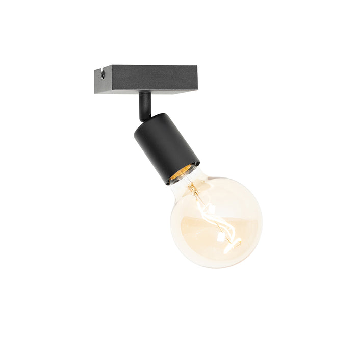 QAZQA Moderne plafondspot zwart vierkant - Facil